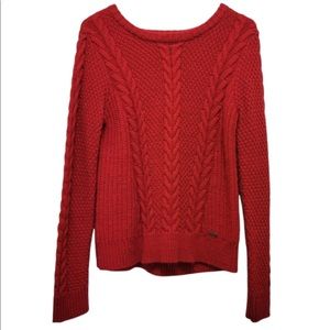 Hollister Red Cable Knit Sweater